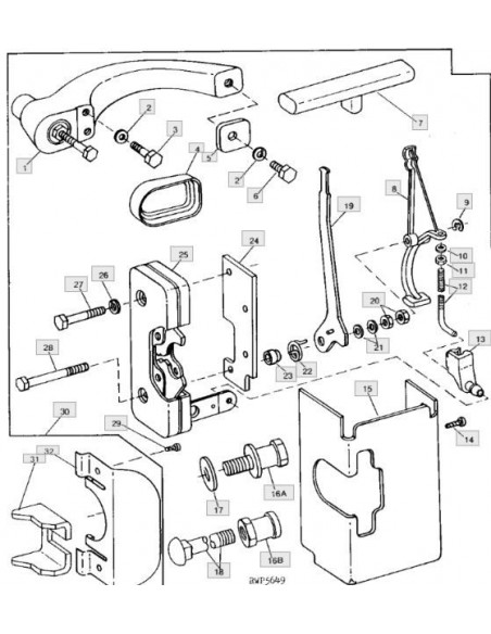 Placa soporte cerradura puerta
