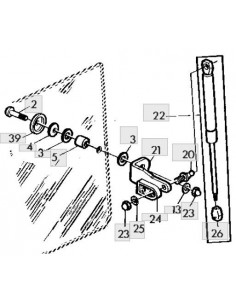 Soporte amortiguador luna trasera