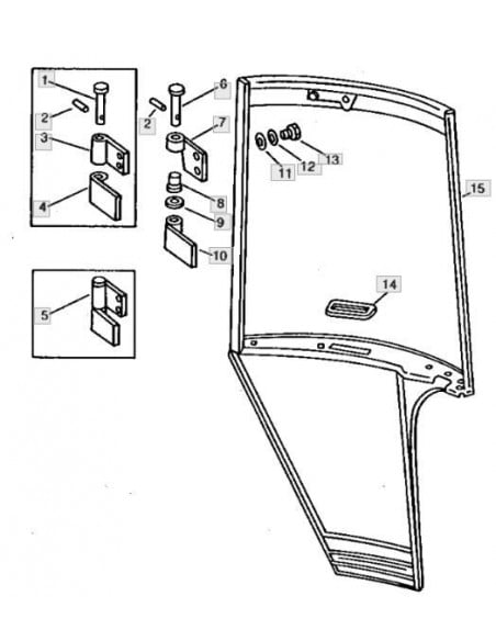 Bulón bisagra puerta cabina SG2