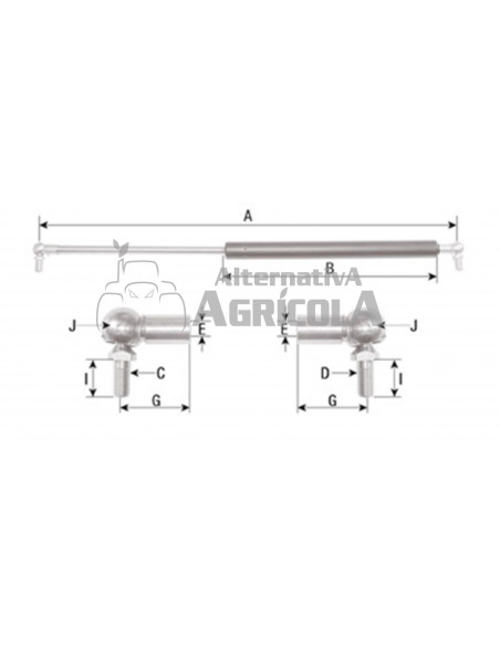 AMORTIGUADOR VENTANA 240 mm