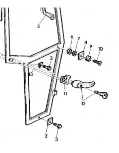 Chapa soporte cerradura puerta cabina