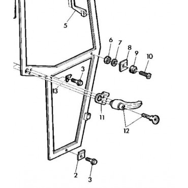 Chapa soporte cerradura puerta cabina