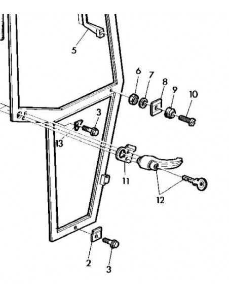 Chapa soporte cerradura puerta cabina