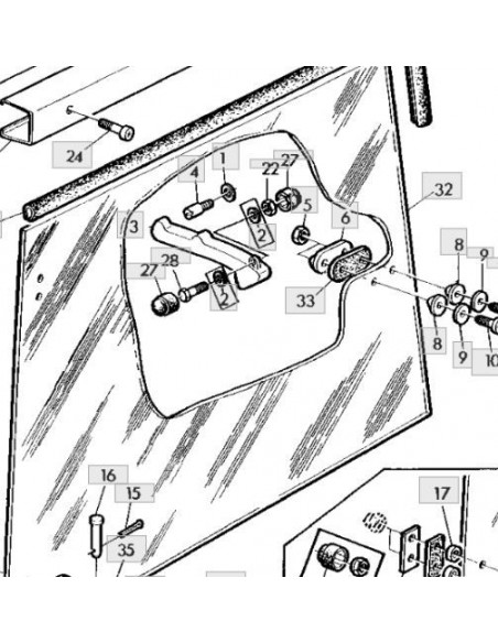 Esparrago guia cerradura cristal trasero