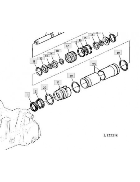 Anillo cilindro hidráulico dirección doble tracción