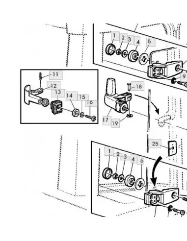 Pestillo cierre ventana cabina