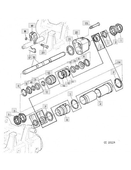 Juego de reparación cilindro dirección hidraúlico doble tracción