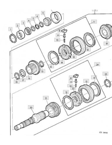 Clip anillo elástico eje caja de cambios