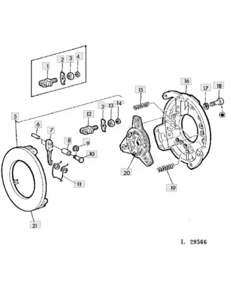 Eje bulón patilla fundición embrague