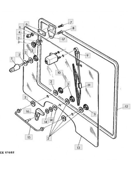Tuerca bisagra luna cristal