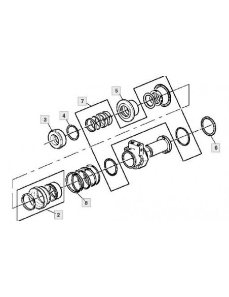 Juego de retenes rodamiento empuje hidráulico
