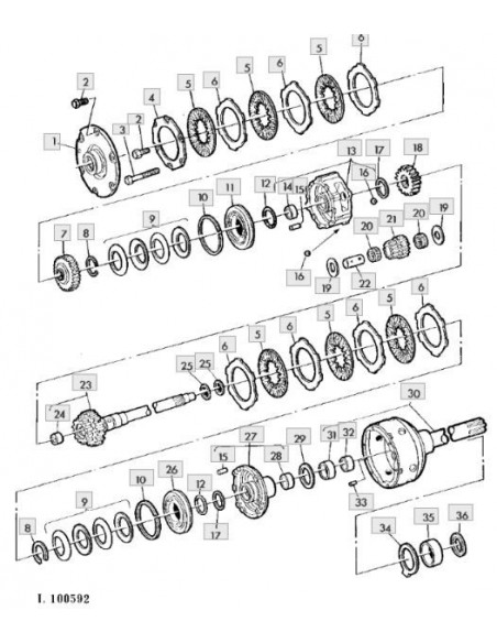 Anillo eje primario transmisión de fuerza