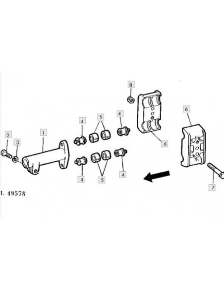 Casquillo de goma transmisión bomba hidráulica