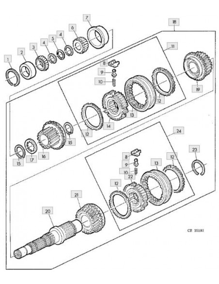 Anillo clip sincronizado transmisión