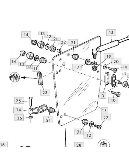Tapón fijación cristal