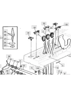 Mango asa palanca varillaje