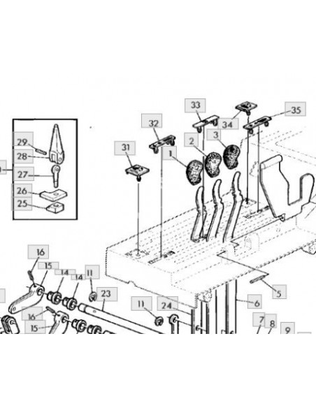Mango asa palanca varillaje