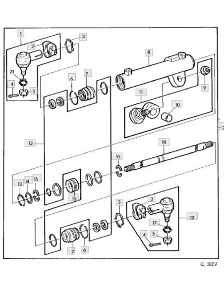 Casquillo rótula dirección cilindro hidráulico