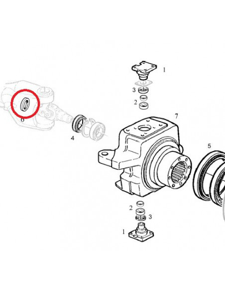 Retén Nudo Puente Delantero Tractores John Deere y Deutz Ø 46 x 65 x 21 mm