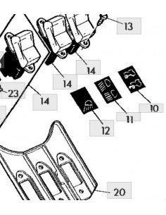 Pegatina tecla luces