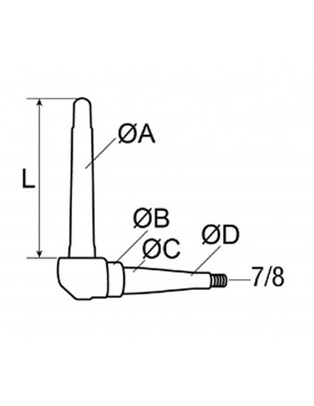 MANGUETA DE DIRECCIÓN DERECHA - L 298 mm