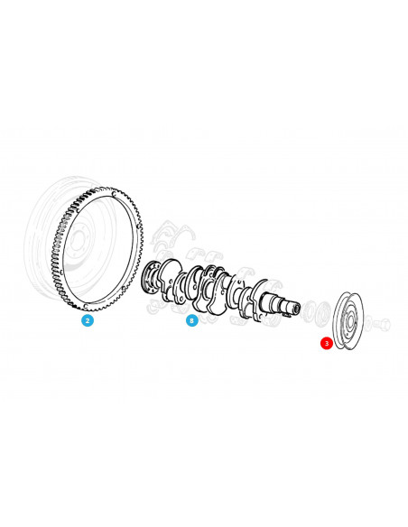 Polea cigüeñal fundición  tractores Ebro