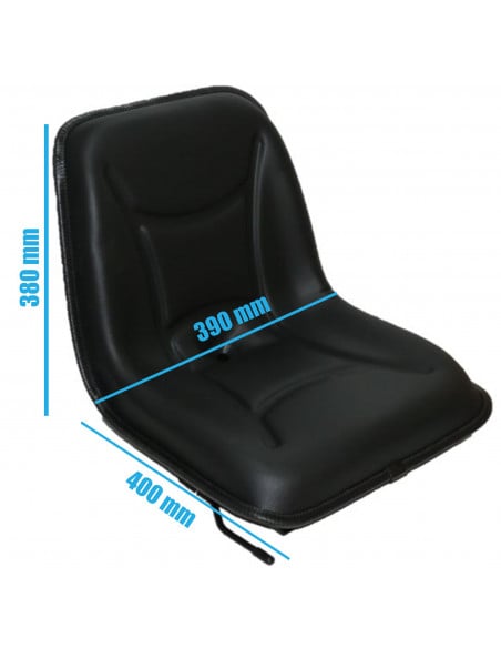 Asiento  cubeta PVC negro con guias railes RM460