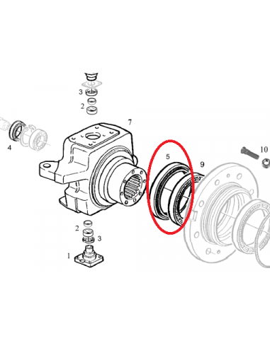 Retén cubo reductor puente delantero para Tractores John Deere, Deutz y Fendt 150,15x178x13/16