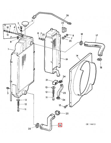 Manguito inferior John Deere para las series 20, 30, 35, 40, 50 y 55 - Ø 47 x 47 mm