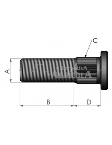 Tornillo de Hallen M20x2,5 Longitud 50mm