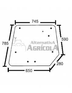 Cristal Trasero para Tractores Massey Ferguson Series 4200 y 4300