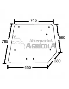 Cristal Trasero para Tractores Massey Ferguson Series 4200 y 4300