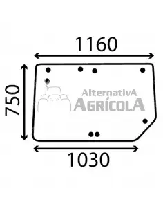 Cristal Trasero Superior Renault y John Deere