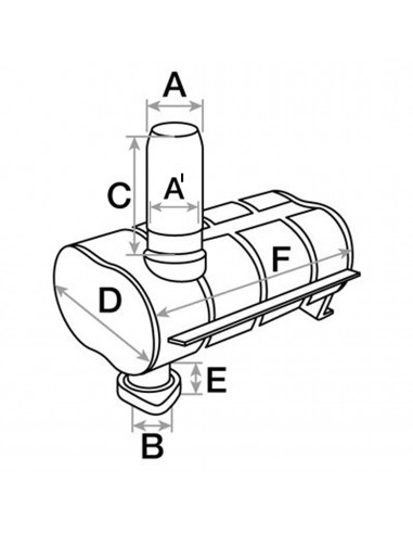 Silencioso adaptable Tractor John Deere Serie 40 y 50 AL31552