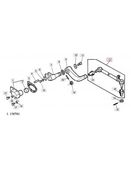 Barra dirección tractor John Deere 3120, 3130 y 3135