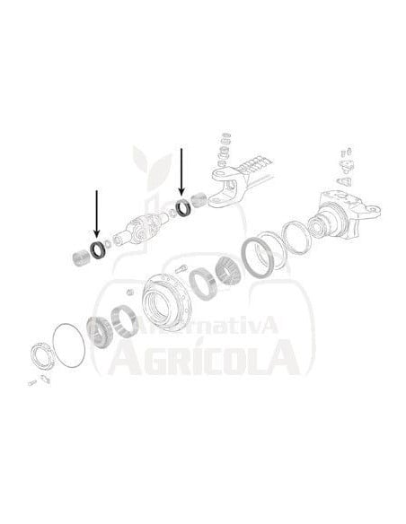 Retén nudo puente delantero John Deere Ø 37 x 52 x 14 mm