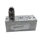 BLOQUE ALUMINIO CETOP 3 NG6 CON LIMITADORA TOMA MANOMETRO-VENTING VOLTAJE 24 DC