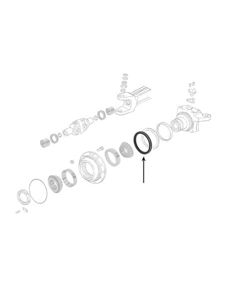 Retén cubo reductor puente delantero John Deere 121,8 x 150 x 13/15 mm APL 315/325/735
