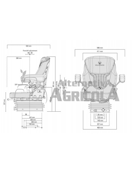 Asiento Grammer Compacto Basic S con Suspensión Mecánica MSG 83/511 - Tela