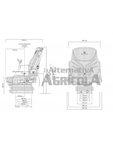 Asiento Grammer Compacto Basic W con Suspensión Mecánica MSG 83/721 - PVC