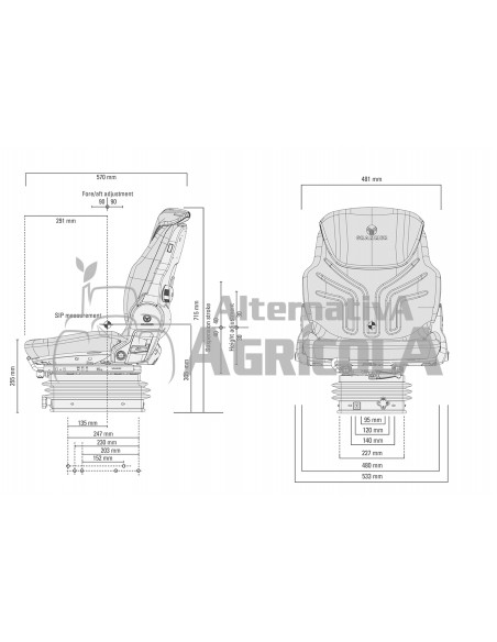 Asiento Grammer Compacto Basic W con Suspensión Mecánica MSG 83/721 - Tela