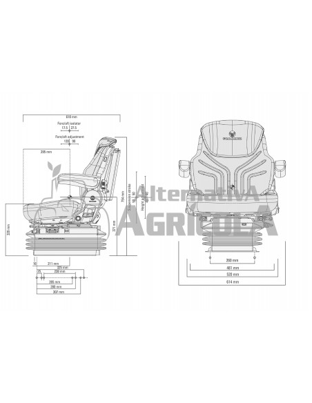 Asiento Grammer para Tractores Máximo Comfort MSG 95G/731 - Tela