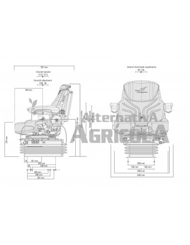 Asiento Grammer para Tractores Máximo Dynamic MSG 95AL/741 - Tela