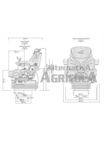 Asiento Grammer para Tractores Máximo Dynamic MSG 95AL/741 - Tela