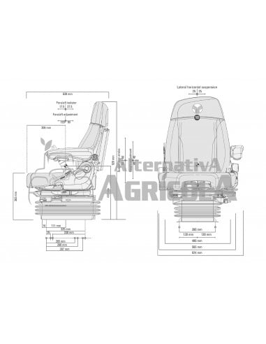 Asiento Grammer para Tractores Máximo Dynamic Plus MSG 95AL/741- Tela