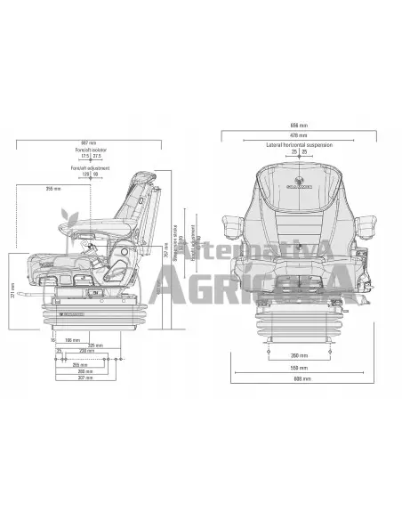Asiento Grammer para Tractores Máximo Evolution Dynamic MSG 95EL/741 - Tela