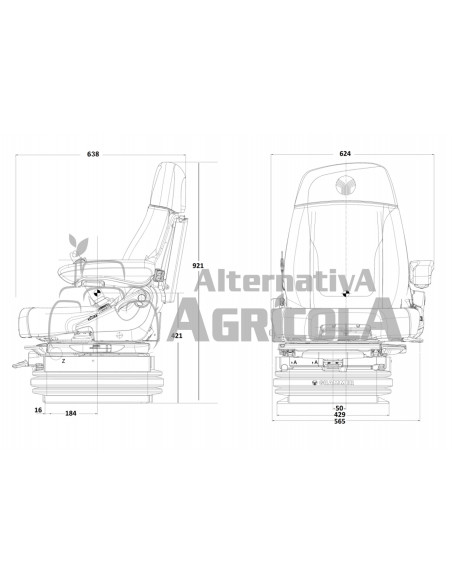 Asiento Grammer para Tractores Máximo XT Dynamic Plus MSG 97AL/741 - Tela