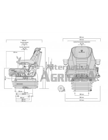 Asiento Grammer para Tractores Máximo XT Professional MSG 97AL/731 - Tela