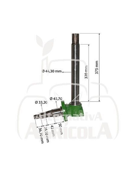 Mangueta dirección Tractor John Deere 380mm Ø45mm