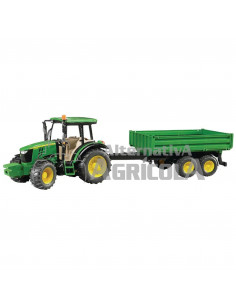 Tractor de juguete JOHN DEERE 5115M con remolque escala 1:16